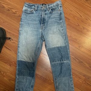 BDG High Rise Patterned Denim Blue Jeans Size 27